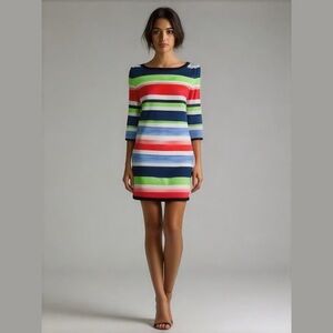 Vince Camuto Striped Multicolor Watercolor Tunic Dress Size 12